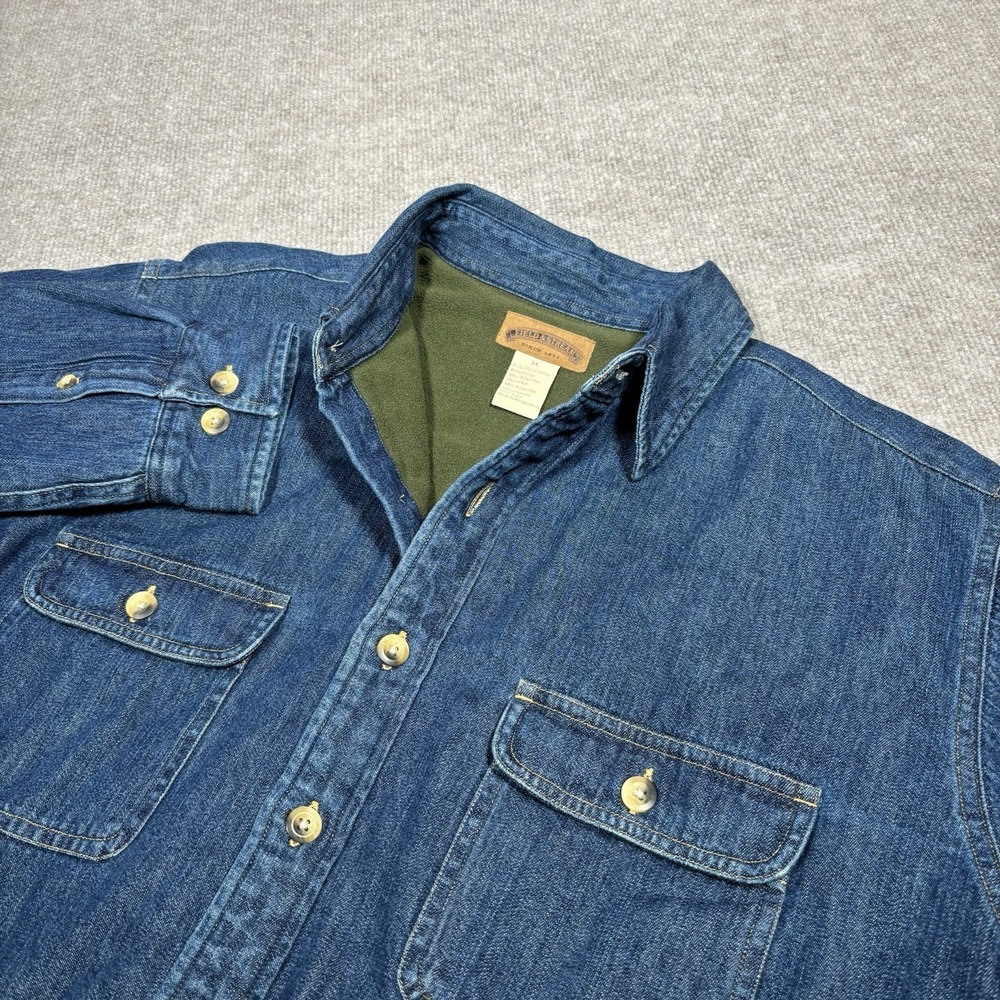 Field & Stream Shirt Mens XL Blue Denim‎ Fleece Lined Heavyweight Shacket Work